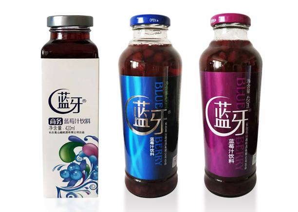 藍(lán)牙藍(lán)莓汁飲料瓶標(biāo)瓶貼